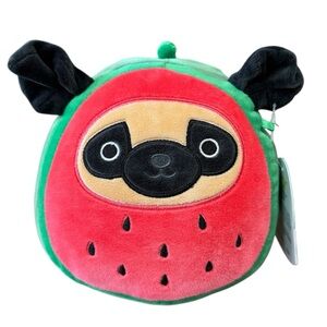 Squishmallows Prince the Pug Watermelon Foodie Squad 7 Inch Soft Plush Toy NWT